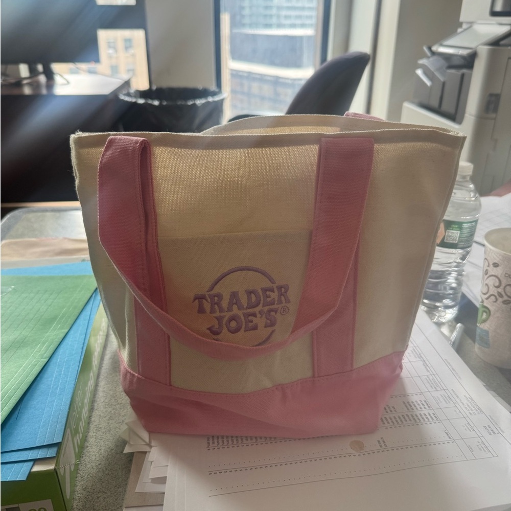 Trader Joe’s Pink and Cream mini Tote Bag